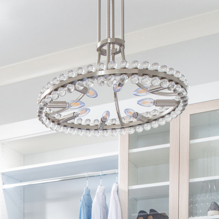 Crystorama CLO-8898-BN Eight Light Chandelier, Brushed Nickel