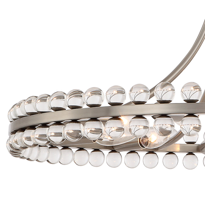 Crystorama CLO-8899-BN 12 Light Chandelier, Brushed Nickel