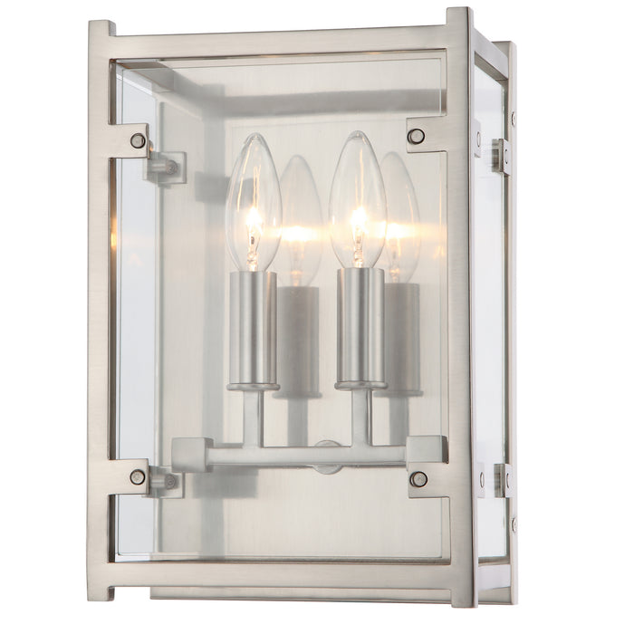 Crystorama DAN-8792-BN Two Light Wall Sconce, Brushed Nickel