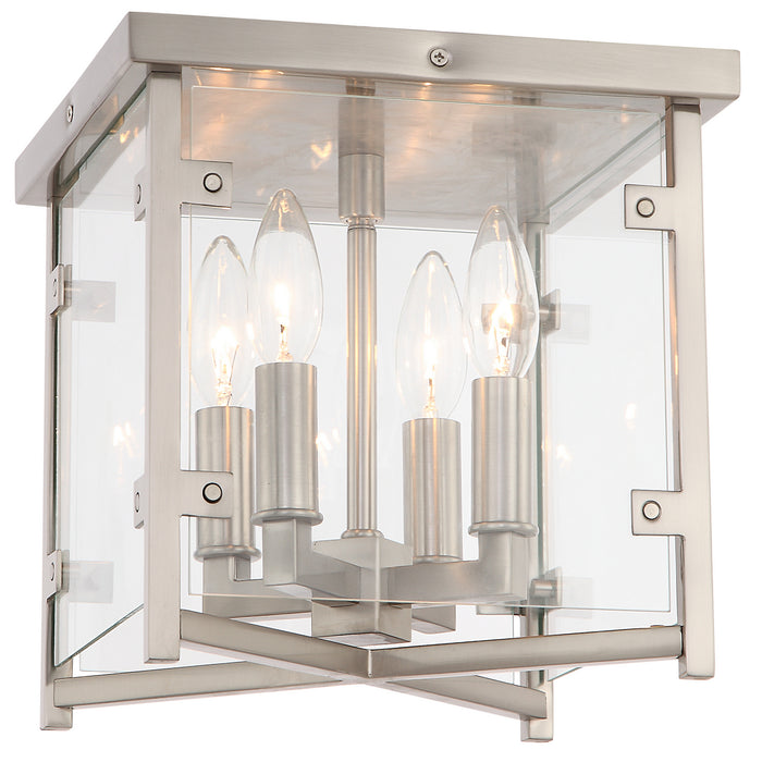 Crystorama DAN-8793-BN Four Light Flush Mount, Brushed Nickel