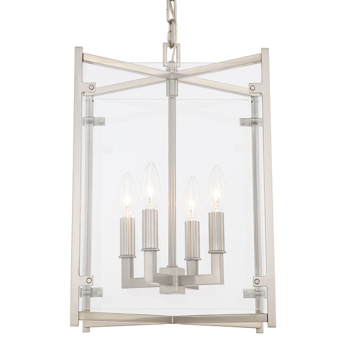 Crystorama DAN-8796-BN Four Light Chandelier, Brushed Nickel