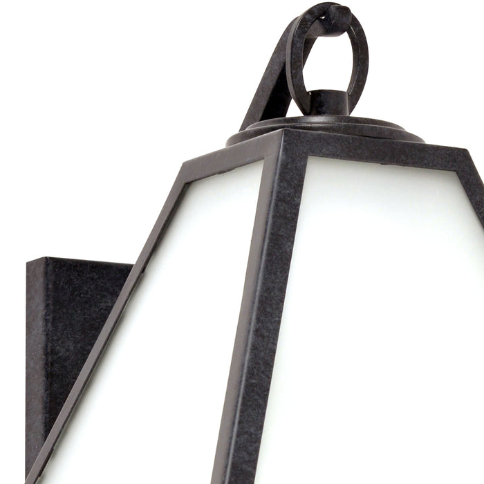 Crystorama GLA-9701-OP-BC One Light Outdoor Wall Sconce, Black Charcoal