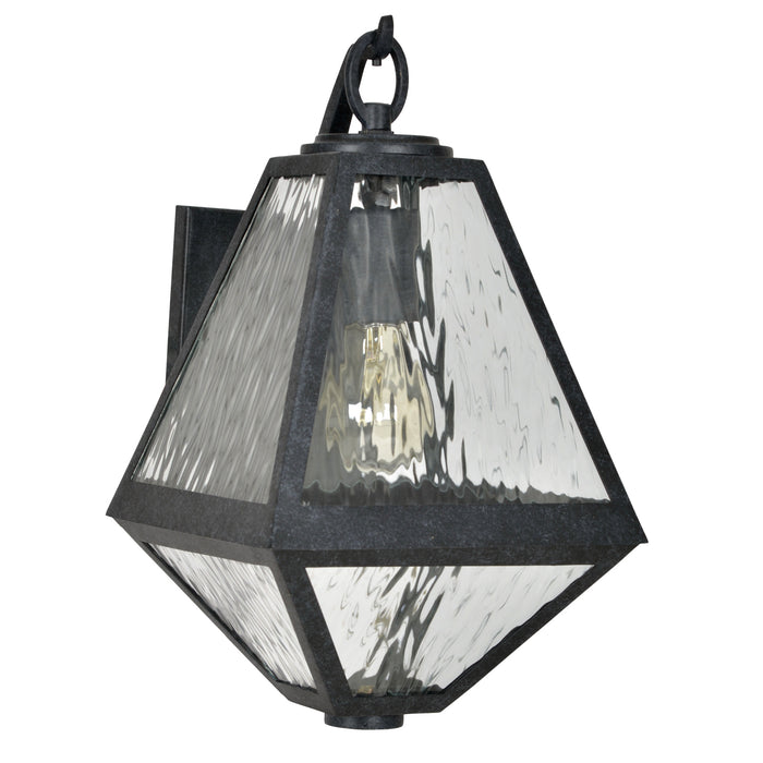 Crystorama GLA-9701-WT-BC One Light Outdoor Wall Sconce, Black Charcoal
