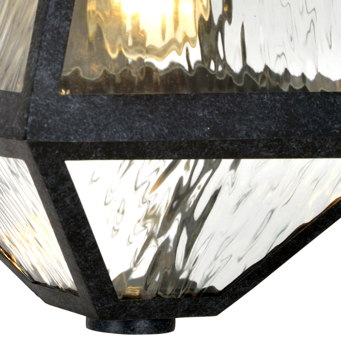 Crystorama GLA-9701-WT-BC One Light Outdoor Wall Sconce, Black Charcoal