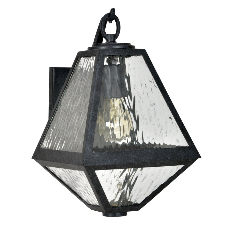 Crystorama GLA-9701-WT-BC One Light Outdoor Wall Sconce, Black Charcoal