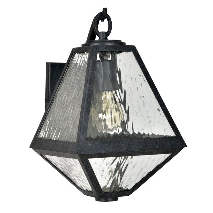 Crystorama GLA-9701-WT-BC One Light Outdoor Wall Sconce, Black Charcoal