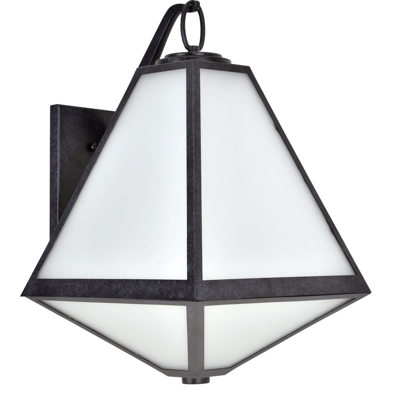 Crystorama GLA-9702-OP-BC Three Light Outdoor Wall Sconce, Black Charcoal