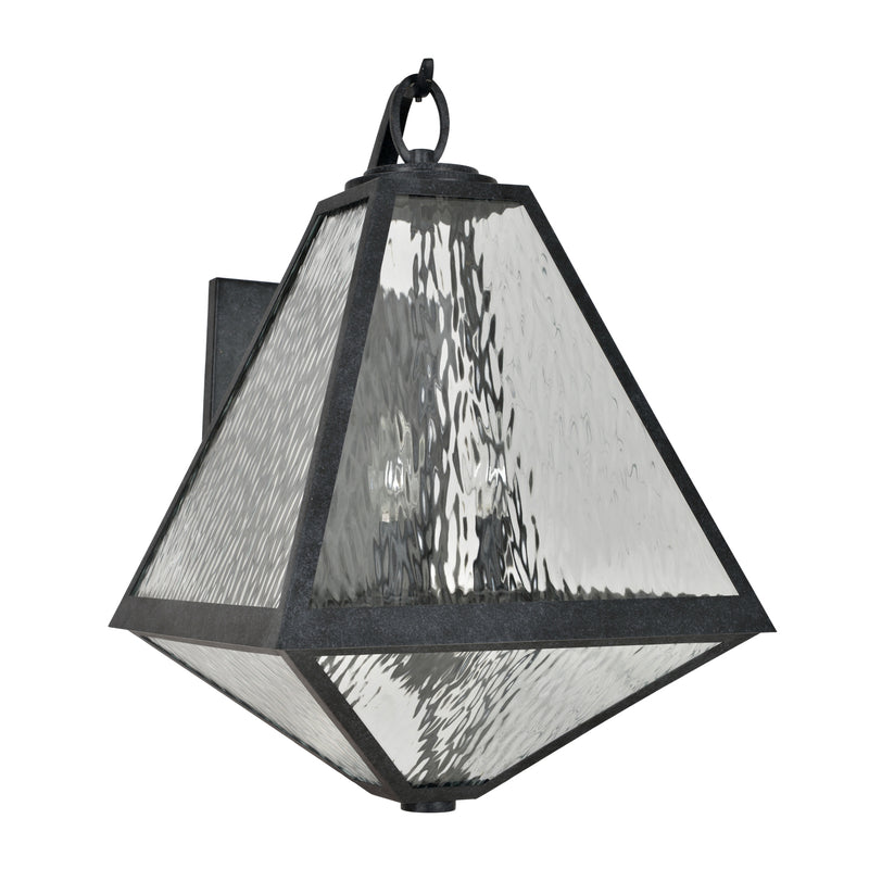 Crystorama GLA-9702-WT-BC Three Light Outdoor Wall Sconce, Black Charcoal