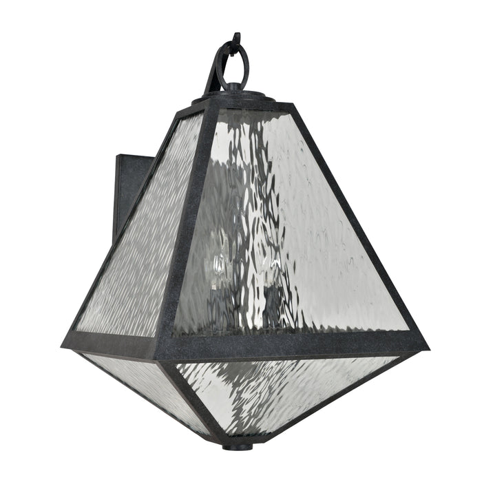 Crystorama GLA-9702-WT-BC Three Light Outdoor Wall Sconce, Black Charcoal