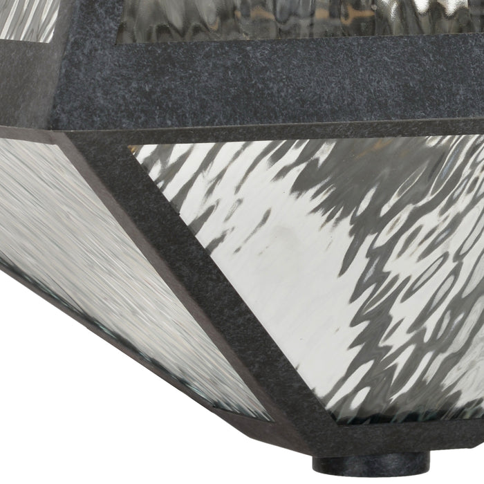 Crystorama GLA-9702-WT-BC Three Light Outdoor Wall Sconce, Black Charcoal