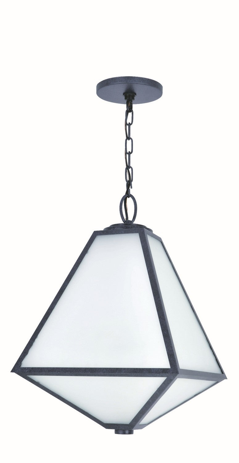 Crystorama GLA-9705-OP-BC Three Light Outdoor Chandelier, Black Charcoal