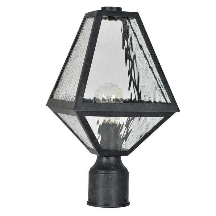 Crystorama GLA-9707-WT-BC One Light Outdoor Post Mount, Black Charcoal