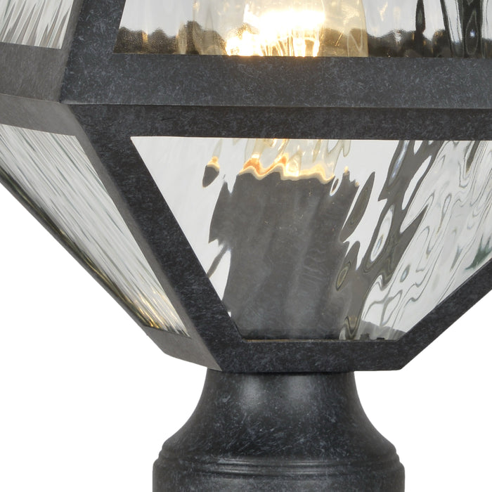 Crystorama GLA-9707-WT-BC One Light Outdoor Post Mount, Black Charcoal