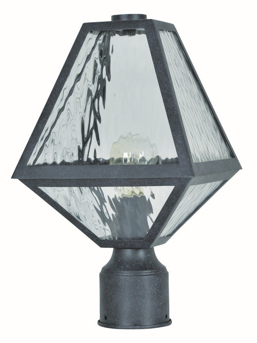 Crystorama GLA-9707-WT-BC One Light Outdoor Post Mount, Black Charcoal