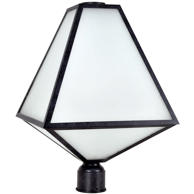 Crystorama GLA-9709-OP-BC Three Light Outdoor Post Mount, Black Charcoal