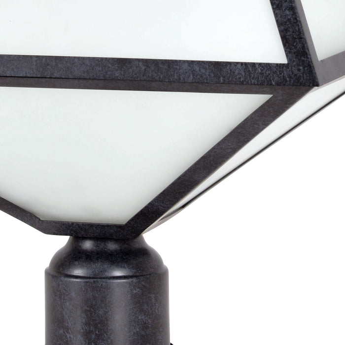 Crystorama GLA-9709-OP-BC Three Light Outdoor Post Mount, Black Charcoal