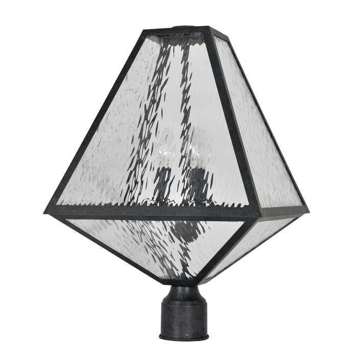 Crystorama GLA-9709-WT-BC Three Light Outdoor Post Mount, Black Charcoal