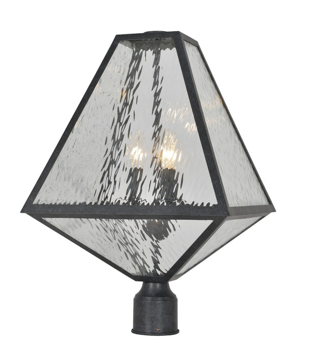 Crystorama GLA-9709-WT-BC Three Light Outdoor Post Mount, Black Charcoal