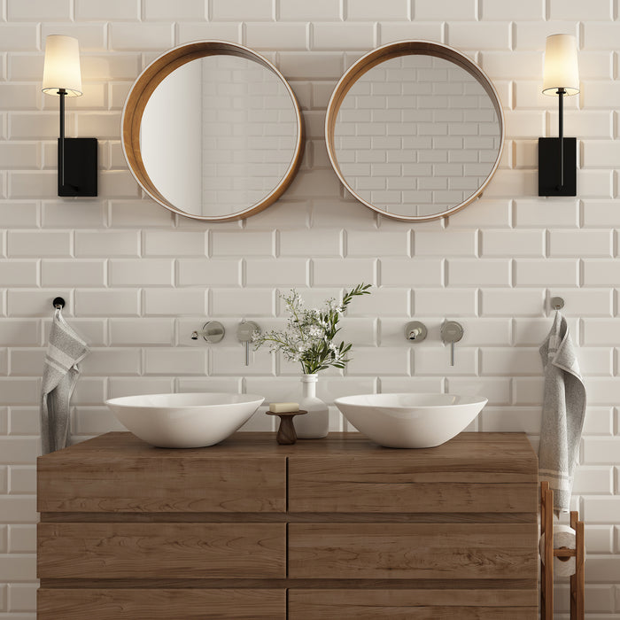 Crystorama LEN-251-BF One Light Wall Sconce, Black Forged