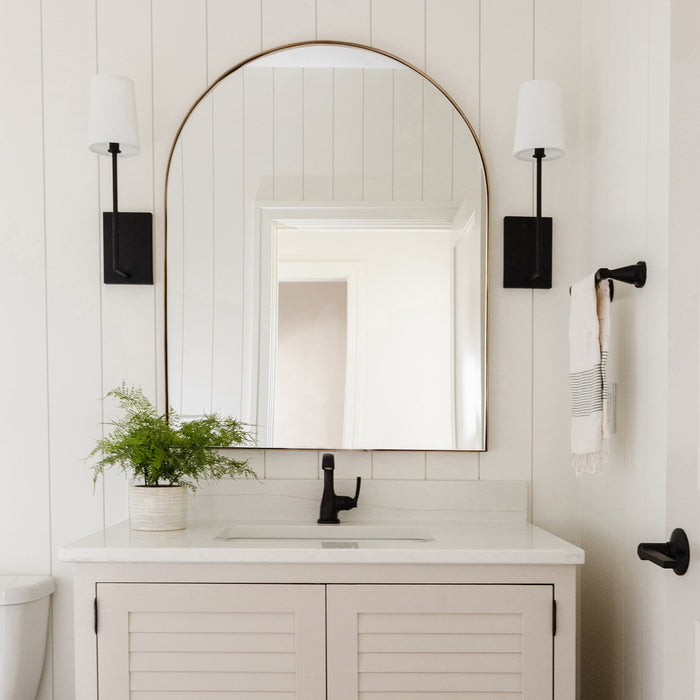 Crystorama LEN-251-BF One Light Wall Sconce, Black Forged
