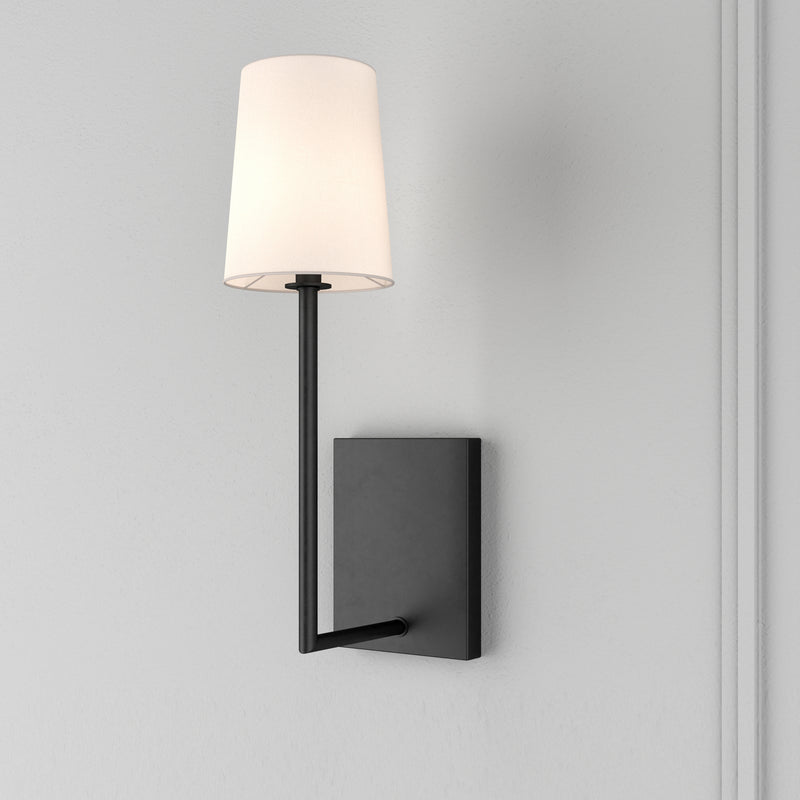 Crystorama LEN-251-BF One Light Wall Sconce, Black Forged