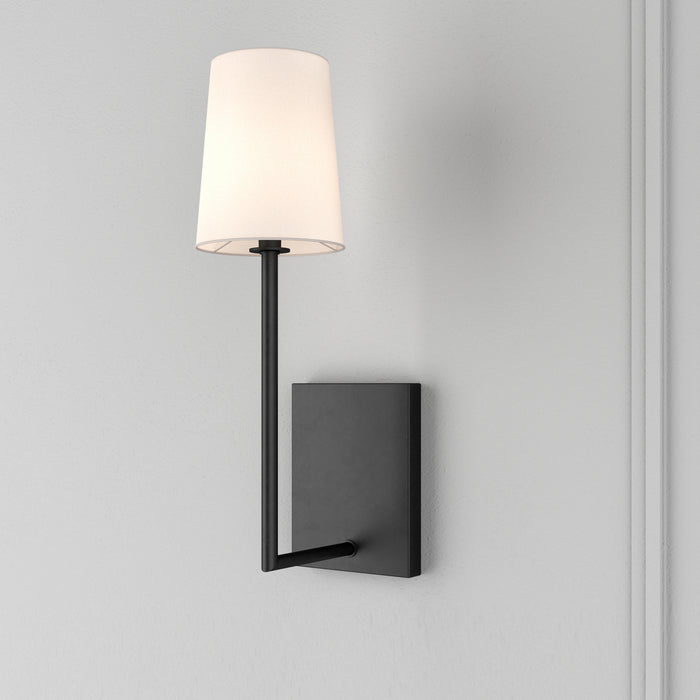 Crystorama LEN-251-BF One Light Wall Sconce, Black Forged