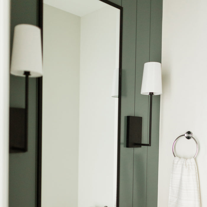 Crystorama LEN-251-BF One Light Wall Sconce, Black Forged