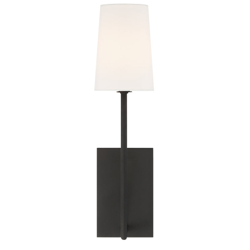Crystorama LEN-251-BF One Light Wall Sconce, Black Forged