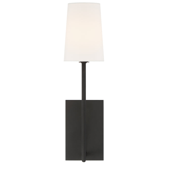 Crystorama LEN-251-BF One Light Wall Sconce, Black Forged