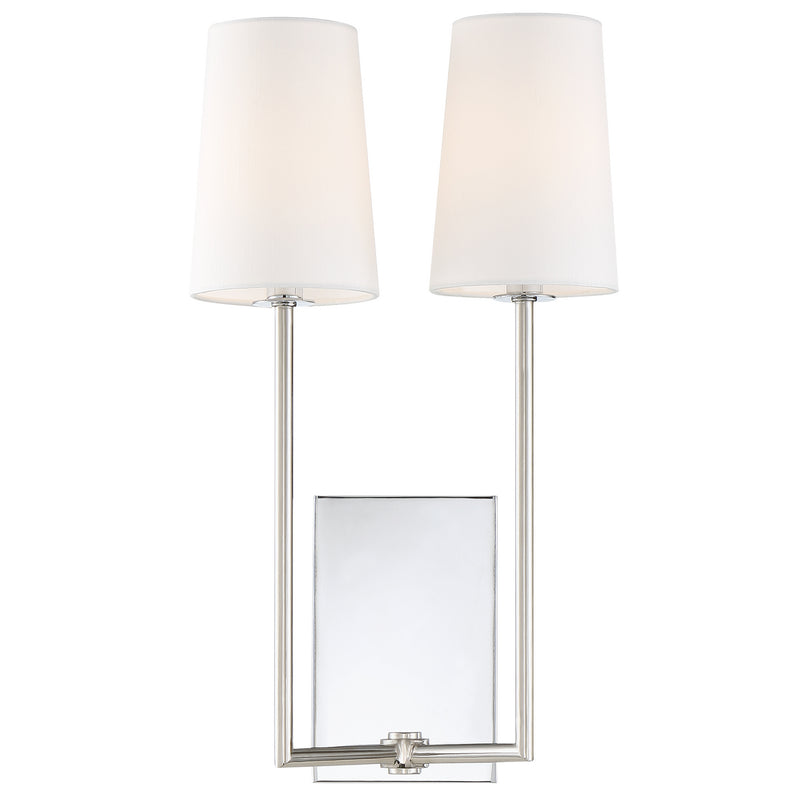 Crystorama LEN-252-CH Two Light Wall Sconce, Polished Chrome