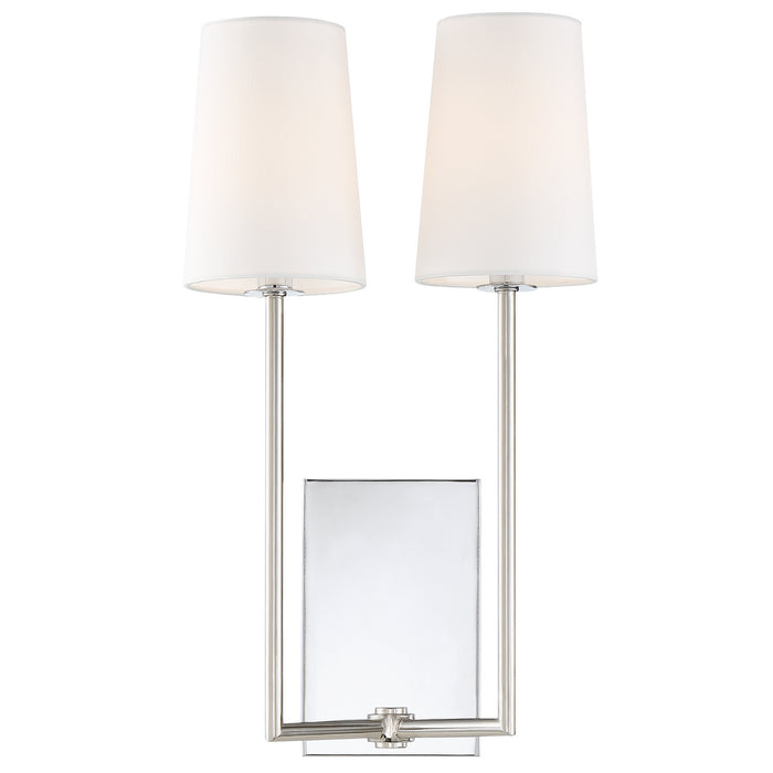 Crystorama LEN-252-CH Two Light Wall Sconce, Polished Chrome