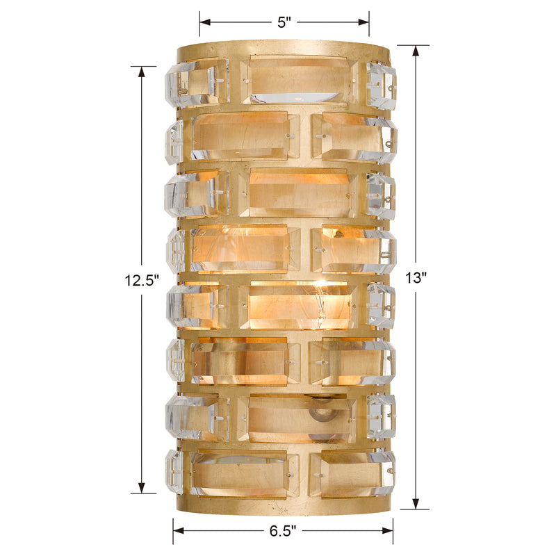 Crystorama MER-4862-GA Four Light Wall Sconce, Antique Gold