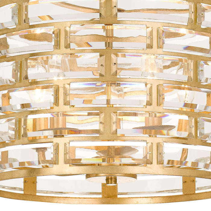 Crystorama MER-4865-GA Five Light Chandelier, Antique Gold