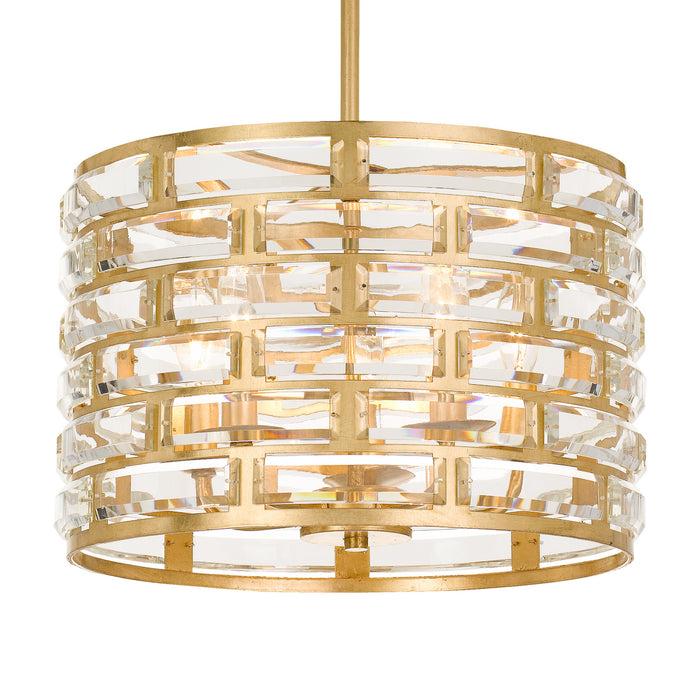 Crystorama MER-4865-GA Five Light Chandelier, Antique Gold
