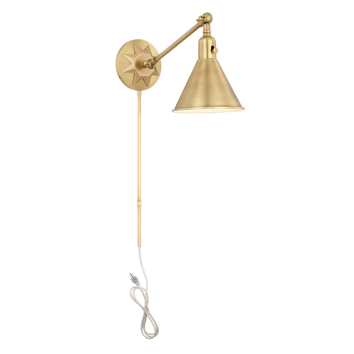 Crystorama MOR-8800-AG One Light Wall Sconce, Aged Brass