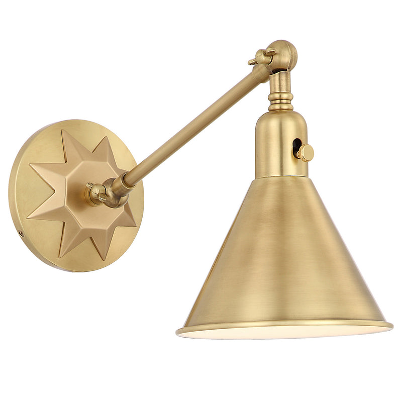 Crystorama MOR-8800-AG One Light Wall Sconce, Aged Brass