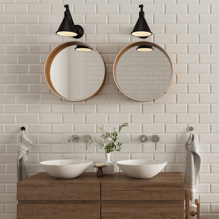 Crystorama MOR-8800-MK One Light Wall Sconce, Matte Black