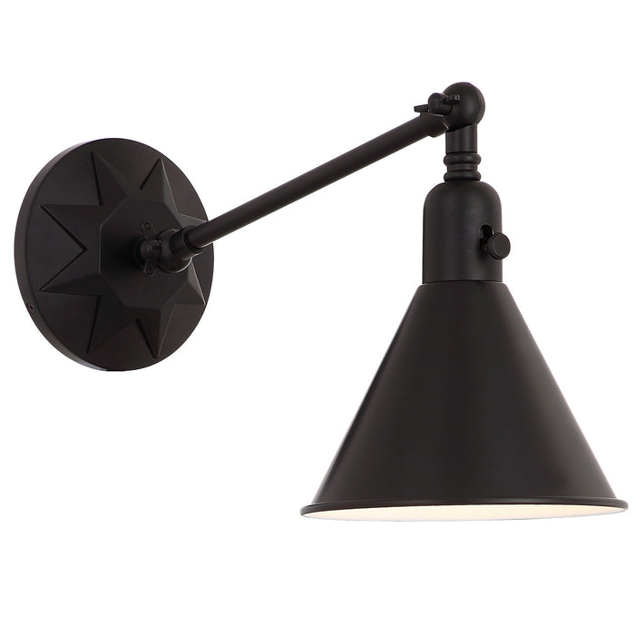 Crystorama MOR-8800-MK One Light Wall Sconce, Matte Black