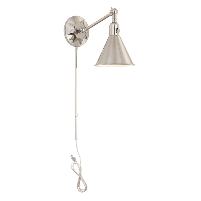 Crystorama MOR-8800-PN One Light Wall Sconce, Polished Nickel