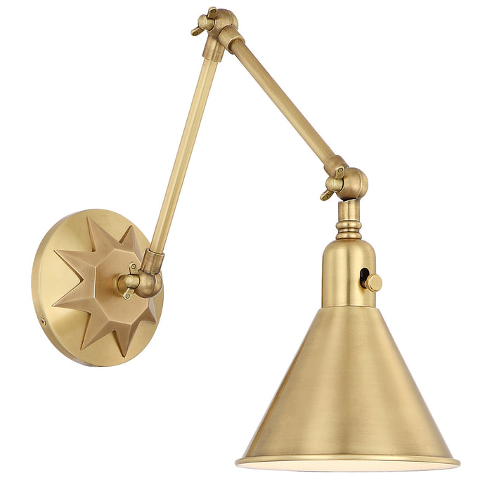 Crystorama MOR-8801-AG One Light Wall Sconce, Aged Brass