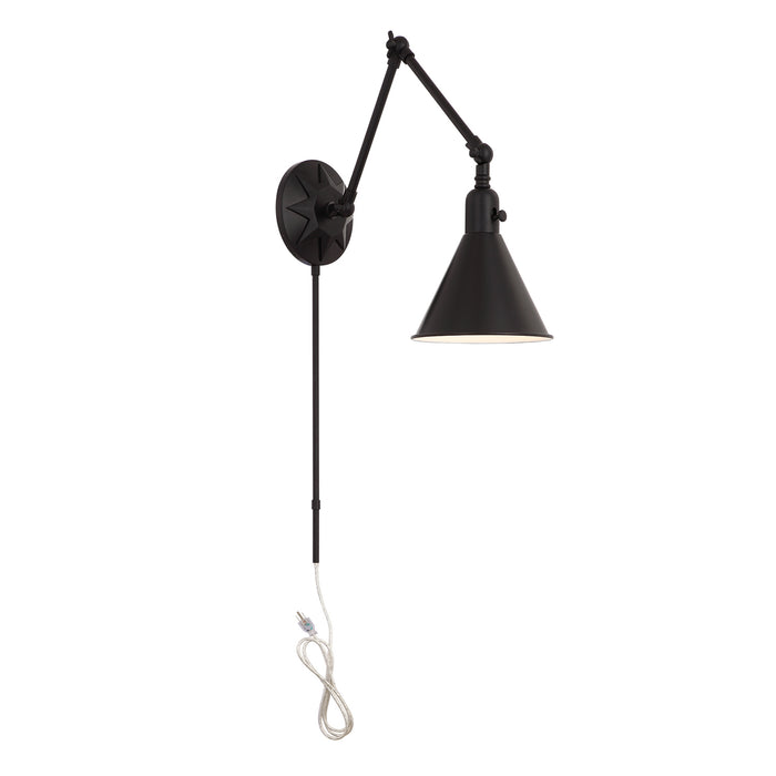 Crystorama MOR-8801-MK One Light Wall Sconce, Matte Black