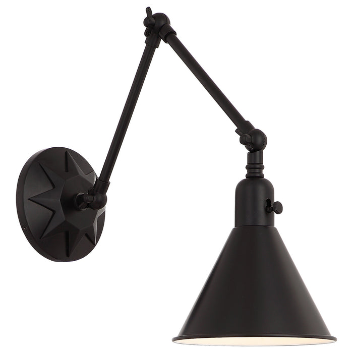 Crystorama MOR-8801-MK One Light Wall Sconce, Matte Black