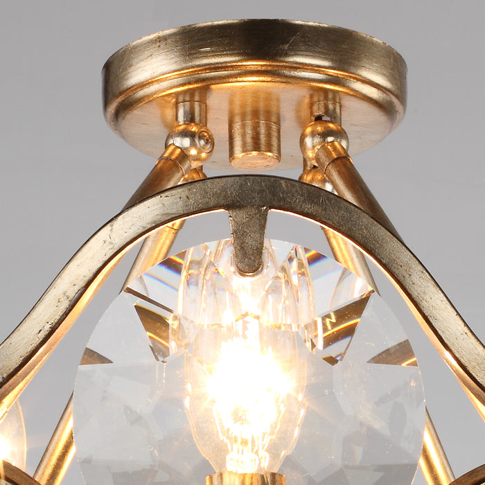 Crystorama QUI-7624-DT Four Light Semi Flush Mount, Distressed Twilight