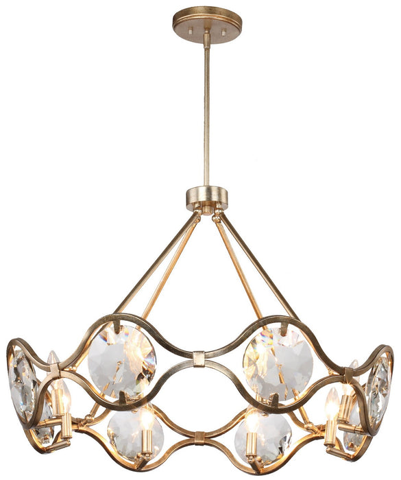 Crystorama QUI-7628-DT Eight Light Chandelier, Distressed Twilight