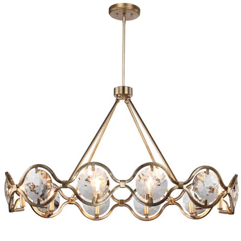 Crystorama QUI-7629-DT Ten Light Chandelier, Distressed Twilight