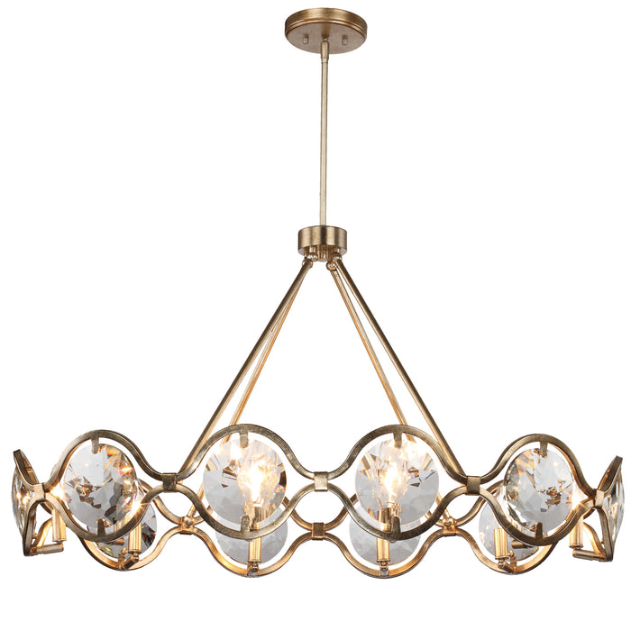 Crystorama QUI-7629-DT Ten Light Chandelier, Distressed Twilight
