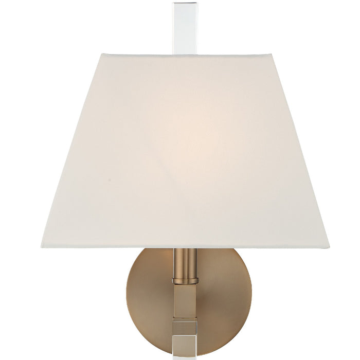 Crystorama REN-261-AG One Light Wall Sconce, Aged Brass