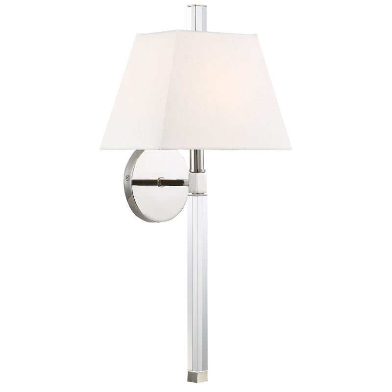 Crystorama REN-261-PN One Light Wall Sconce, Polished Nickel