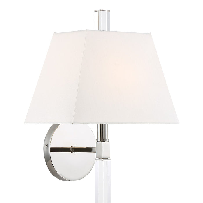 Crystorama REN-261-PN One Light Wall Sconce, Polished Nickel