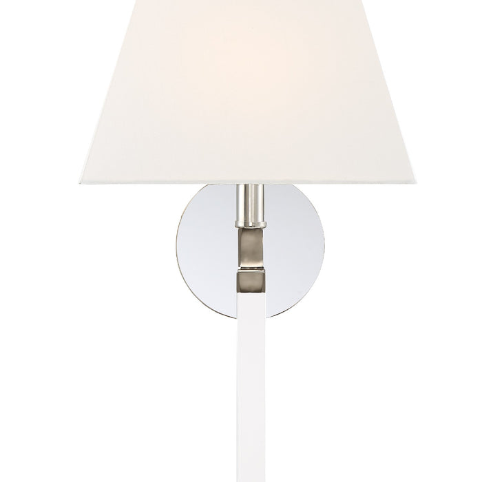 Crystorama REN-261-PN One Light Wall Sconce, Polished Nickel